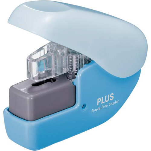 針なしホッチキス　ペーパークリンチミニ４枚とじ青画像