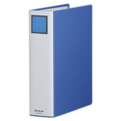 ｷﾝｸﾞﾌｧｲﾙ ｽｰﾊﾟｰﾄﾞｯﾁ(脱･着)ｲｰｼﾞｰ A4ﾀﾃ 60mmとじ 背幅76mm 青 1冊