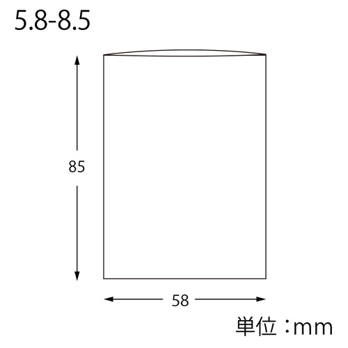 ピュアパック S 5.8-8.5 商品の透明なパッケージが光を透過して輝いている様子