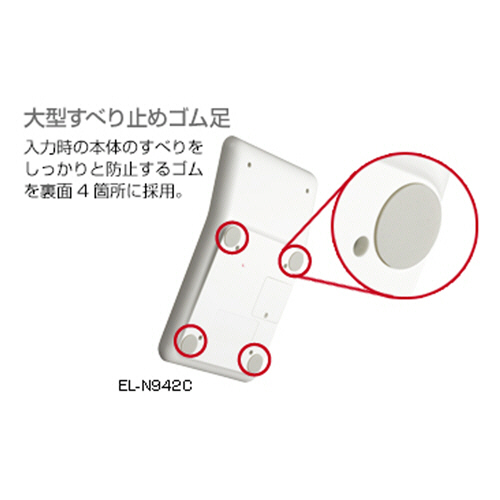 実務電卓　12桁　セミデスクタイプ　1台 電卓の正面がはっきりと見える状態で、ボタンの配置やディスプレイの数字が鮮明に映っている。