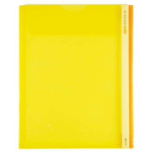 Mﾎﾙﾀﾞｰ A4ﾀﾃ 黄 ﾌﾀ付 とめまるﾀｯｸ1組付 1ｾｯﾄ(5枚)画像