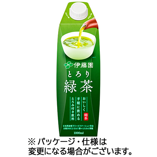 とろり緑茶 1000mL 紙ﾊﾟｯｸ(口栓付) 1ｹｰｽ(6本)画像