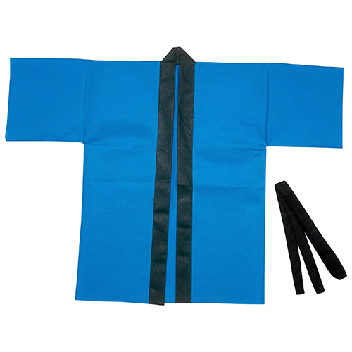 ｶﾗｰ不織布ﾊｯﾋﾟ(帯付) 大人用 Lｻｲｽﾞ 青 1着