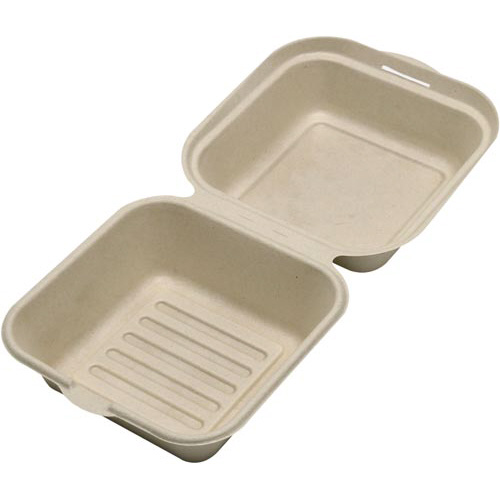 未晒しバガスモールドフードパックスクエア×８画像