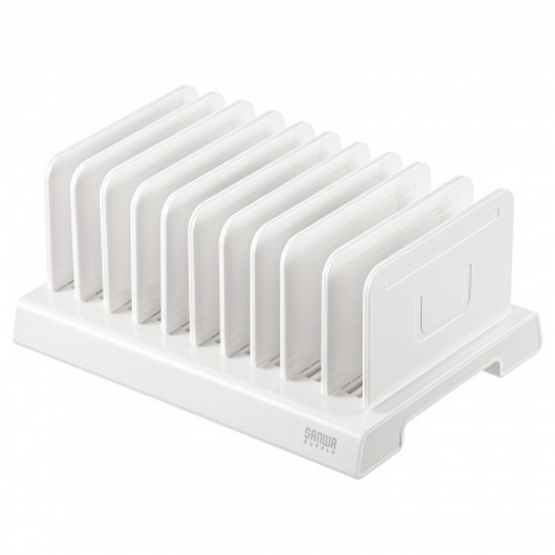 ﾀﾌﾞﾚｯﾄ･ｽﾏｰﾄﾌｫﾝ用ｽﾀﾝﾄﾞ 10台収納ﾀｲﾌﾟ ﾎﾜｲﾄ 1個