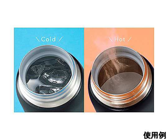 0.36L[ステンレス製]マグボトル(ワンタッチ式/ピンク) 鮮やかなピンクのボトルが真上から見える状態、ワンタッチの蓋が開いた様子。