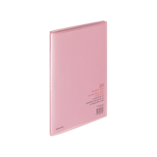 クリヤーブックキャリーオールＡ４縦２０ポケット桃画像