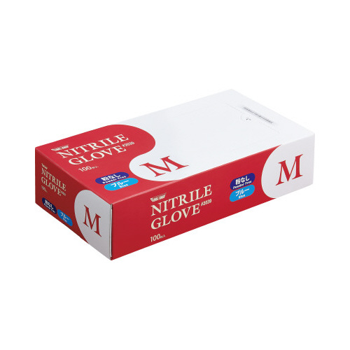 ニトリル手袋＃２０３９　粉無　Ｍ　青１００枚×１０画像