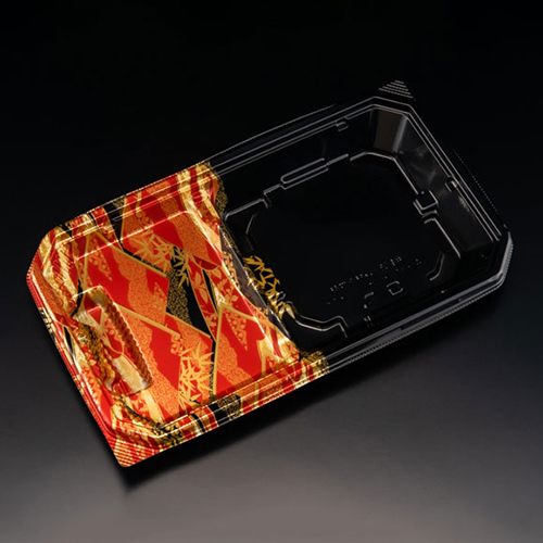 リスパック 冷麺容器 バイオ 楽麺コンボ 26-15BA はれひ赤 本体画像