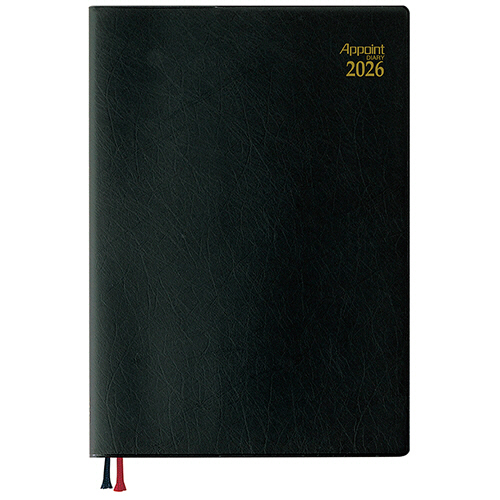 2026年版 Appoint ﾀﾞｲｱﾘｰ 片面1週間+横罫 A5 ﾌﾞﾗｯｸ 1冊画像